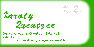 karoly quentzer business card